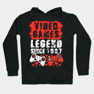 Gaming 1987 Birthday Video Games Birthday Gamer Hoodie